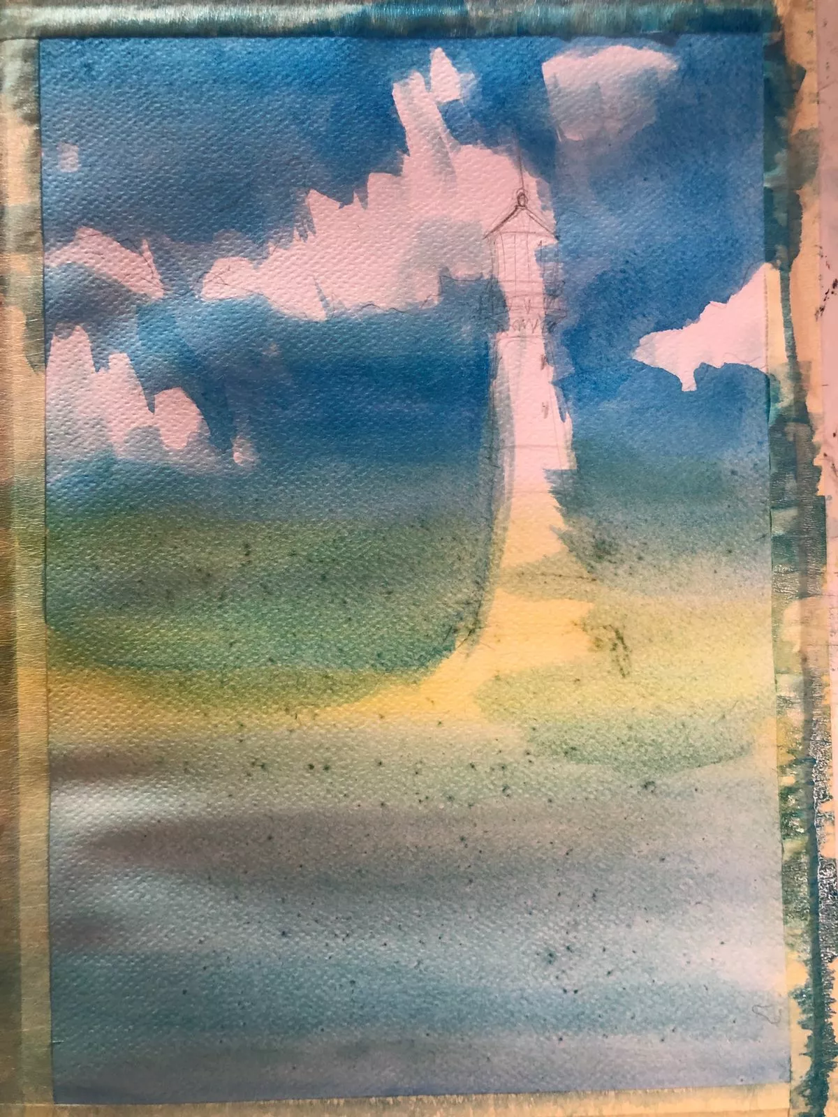 appliquer la technique du lavis pour peindre un paysage marin à l’aquarelle