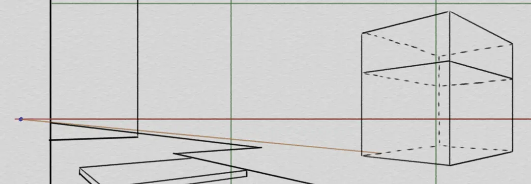 draw a tree in a landscape perspective