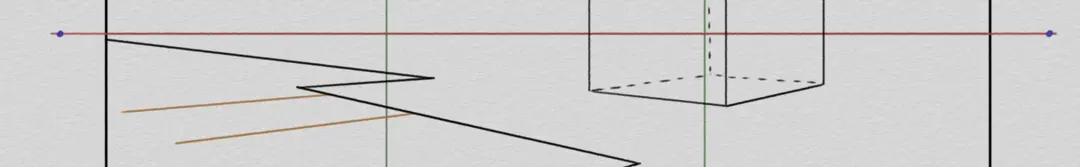 draw the base of a pier in a landscape in perspective