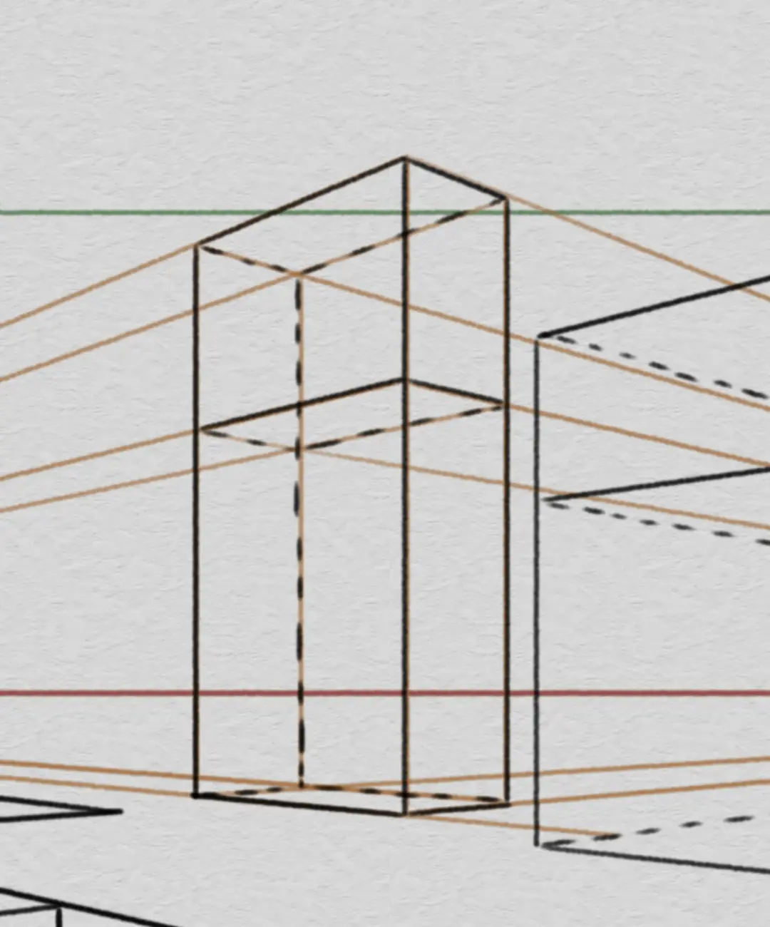 drawing a bounding box around a landscape in perspective