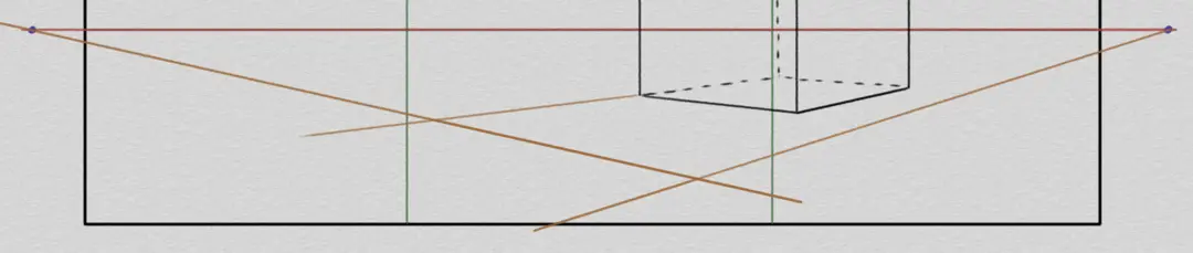 draw the vanishing line of a landscape in perspective