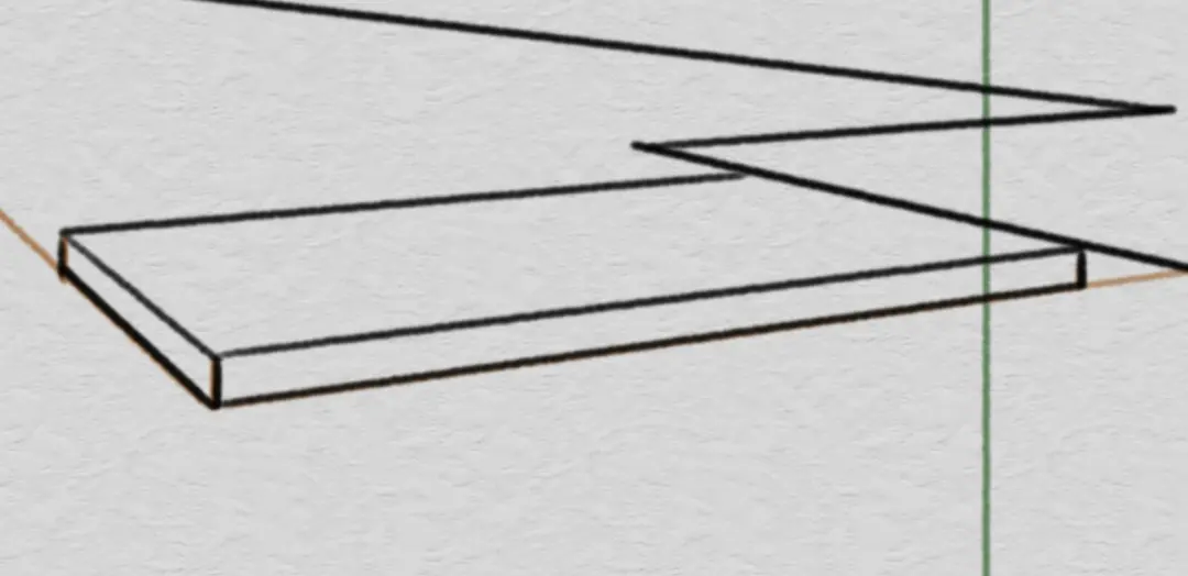 draw the depth of a pier in a landscape in perspective