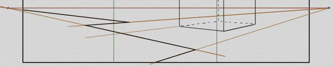 draw the shore of a landscape in perspective
