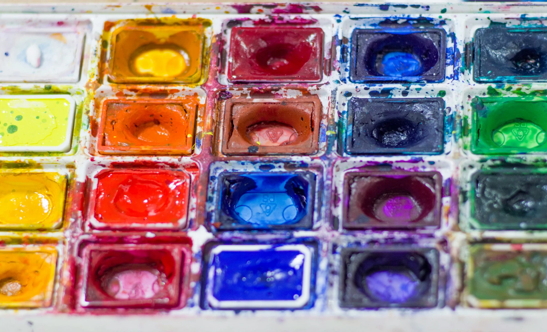 a watercolor paint palette