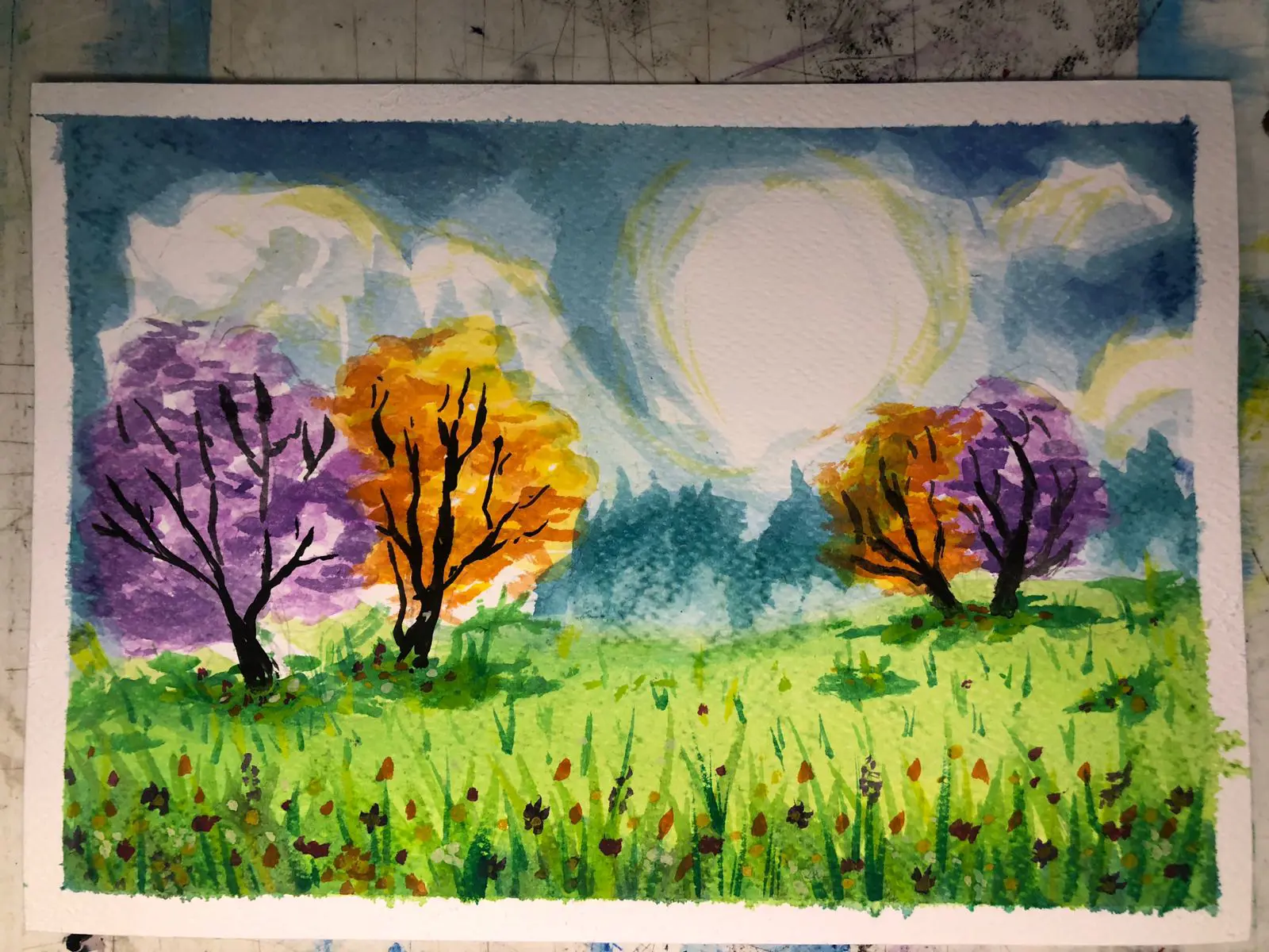 How to Paint a Spring Landscape in Watercolor