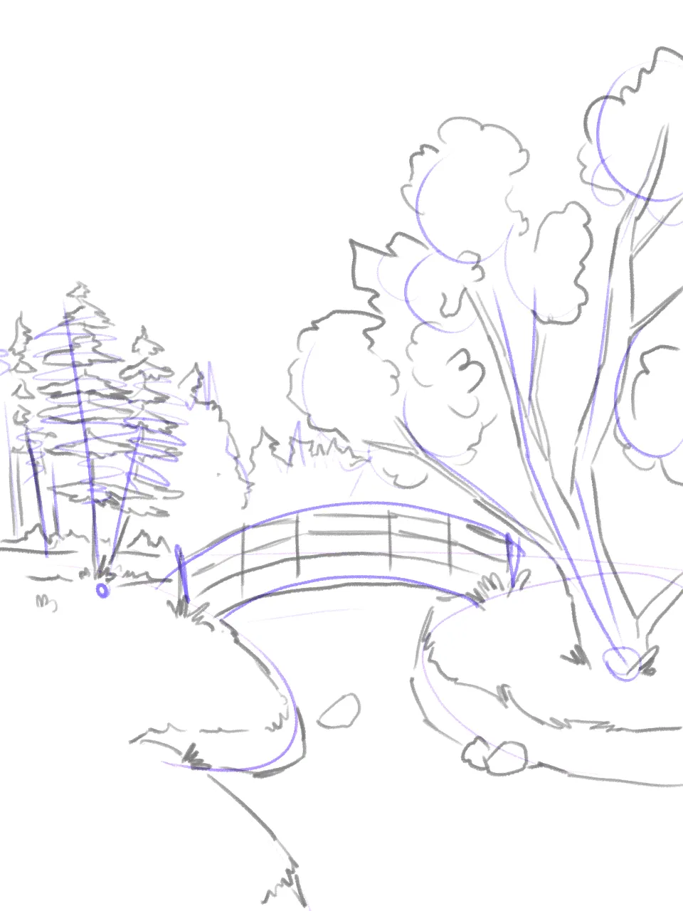 dessiner les arbres d’un paysage au stylo