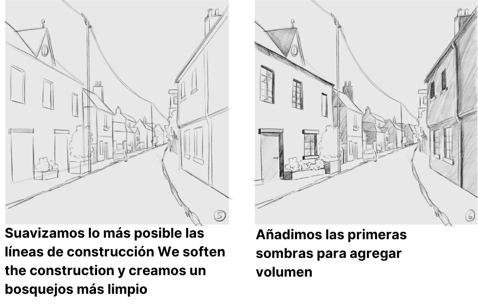 dibujar las sombras de un paisaje urbano