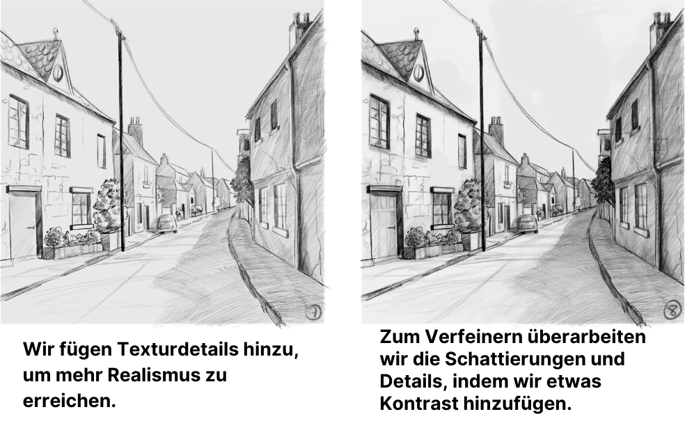 Eine Stadtlandschaft zeichnen