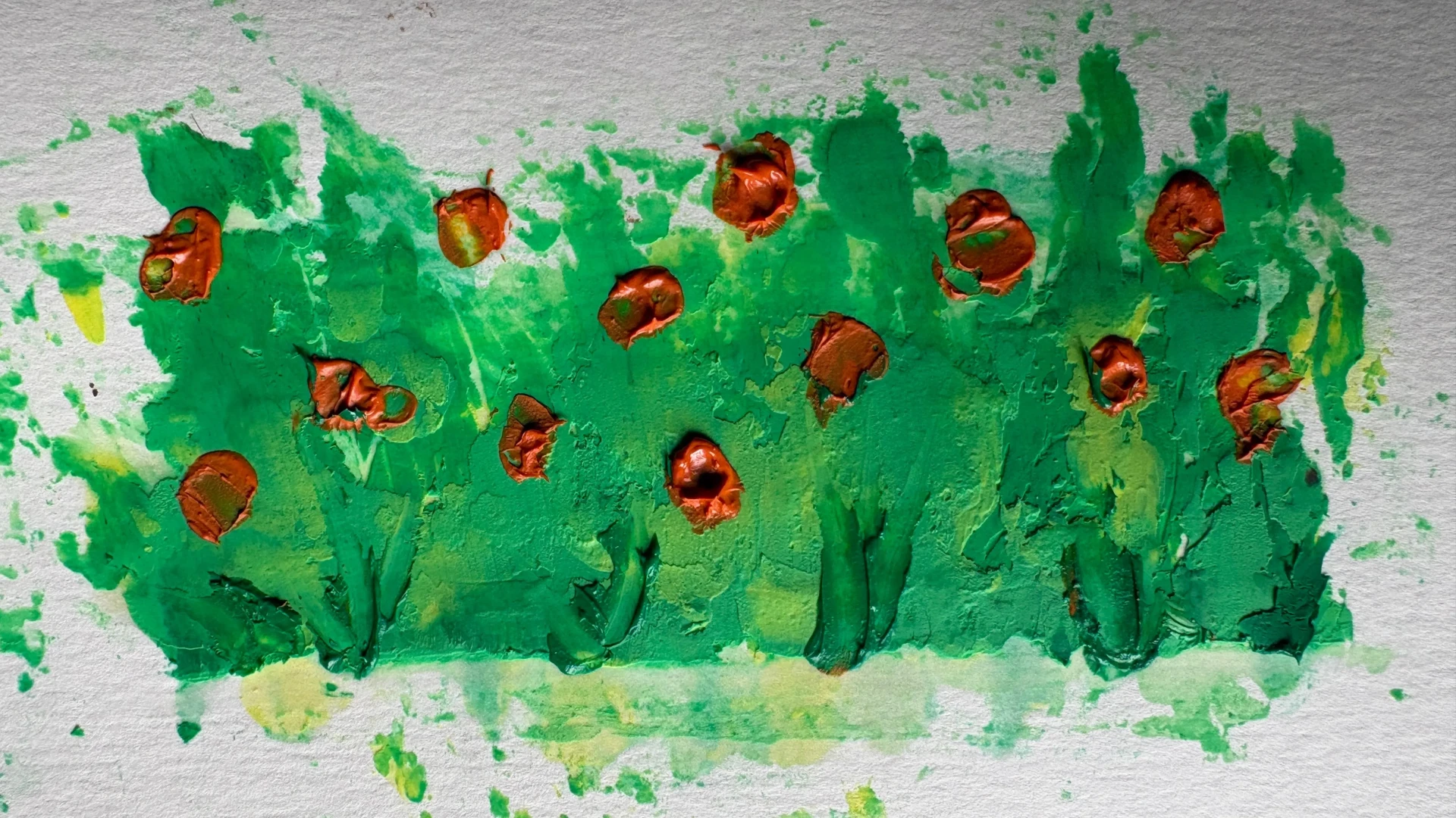 peindre un champ de fleurs au couteau