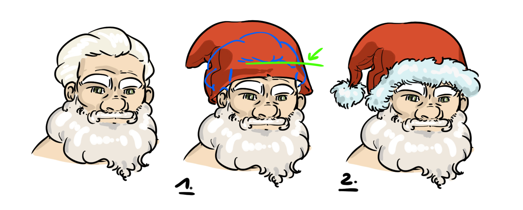 dessiner le bonnet du père Noël