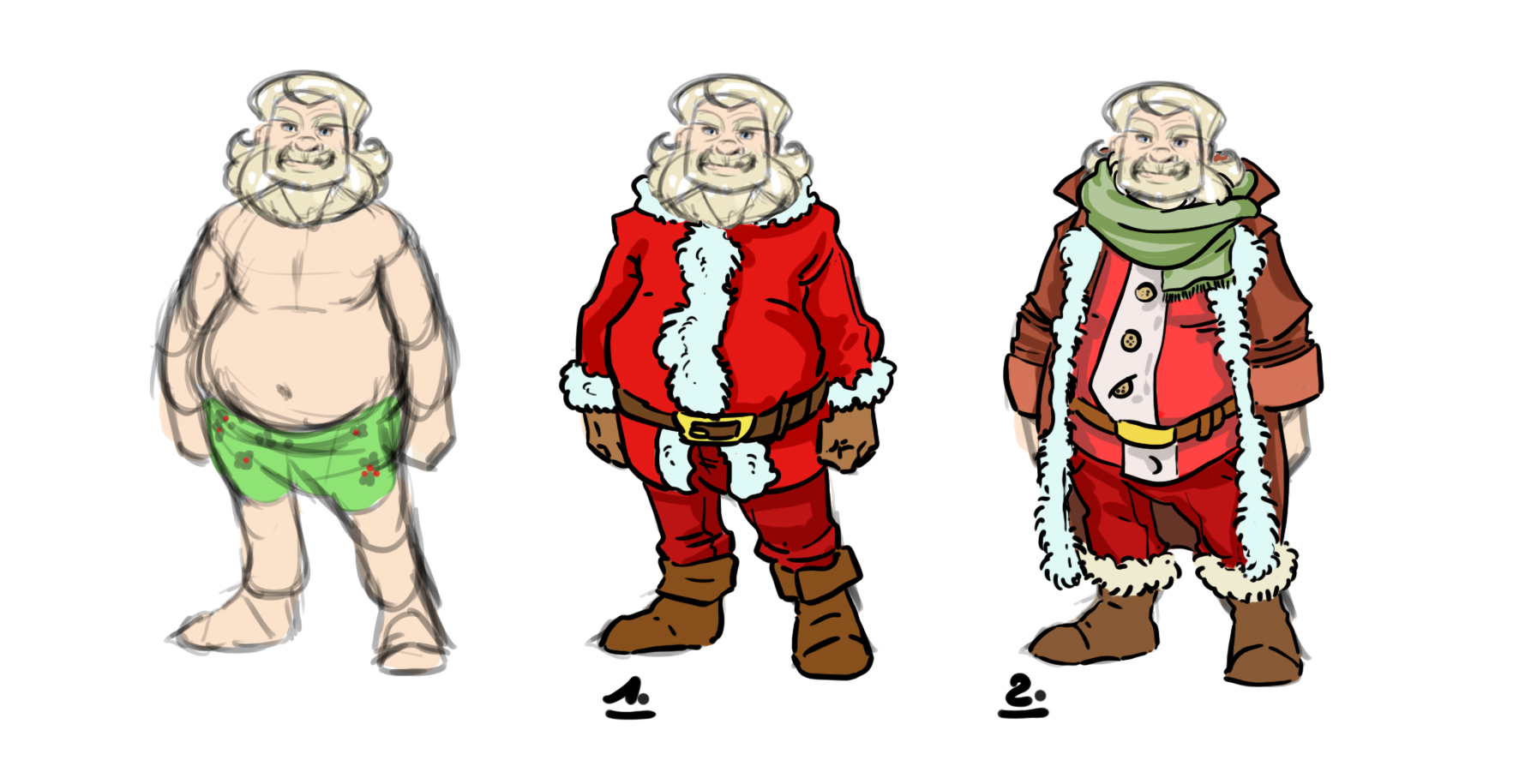dessiner le costume du père Noël