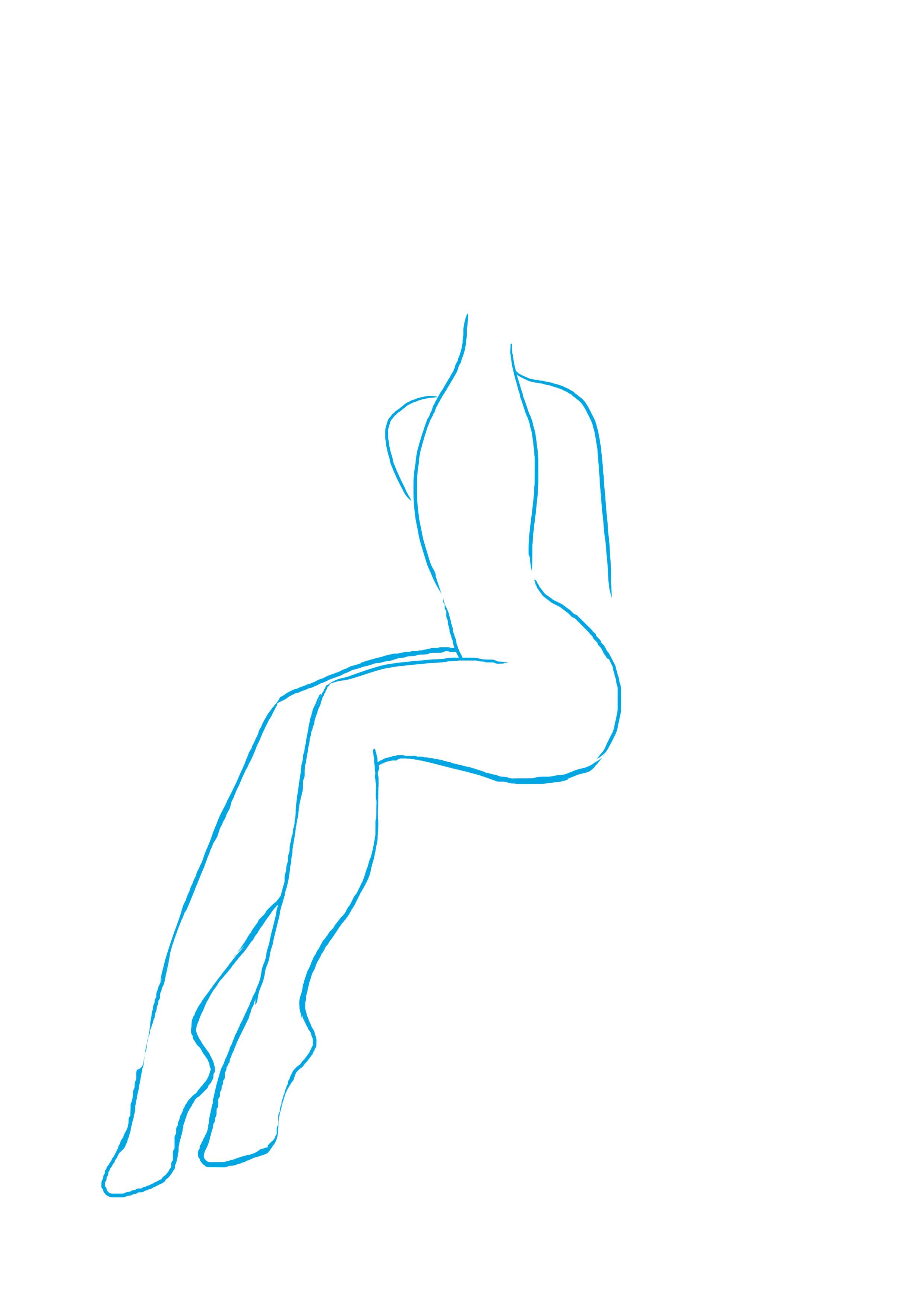 dessiner le corps du personnage féminin assis