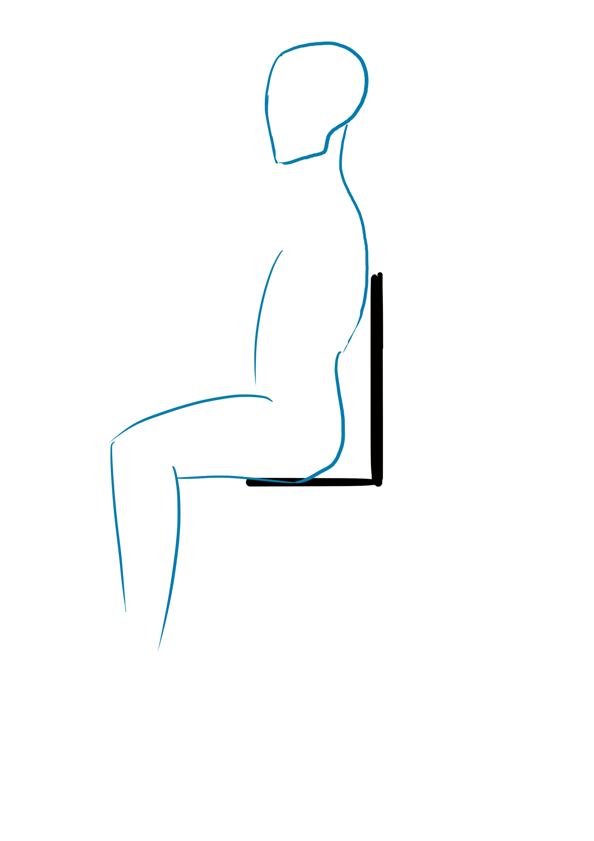 dessiner la posture standard d’un personnage assis