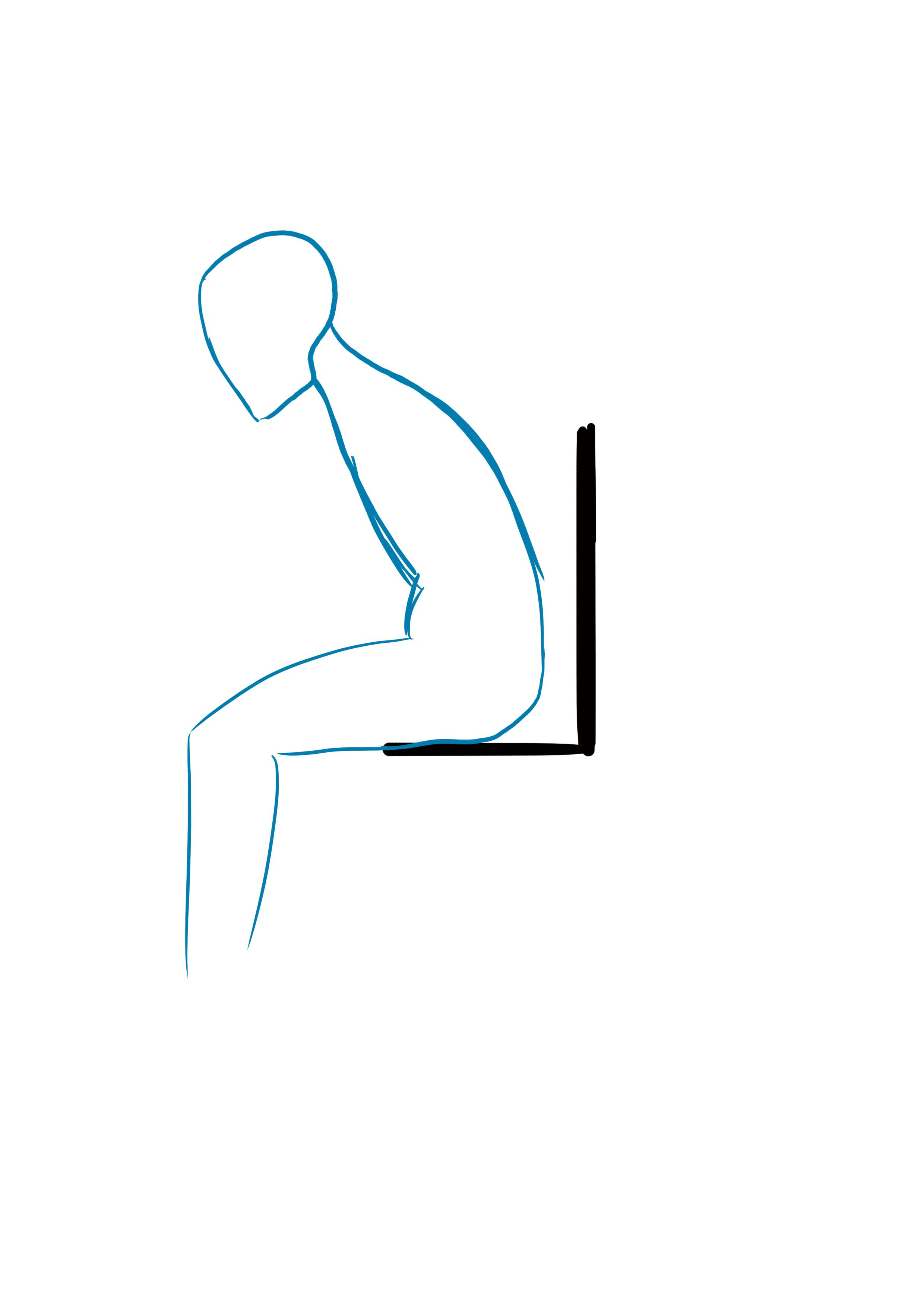 dessiner la posture d’un personnage assis renfermé