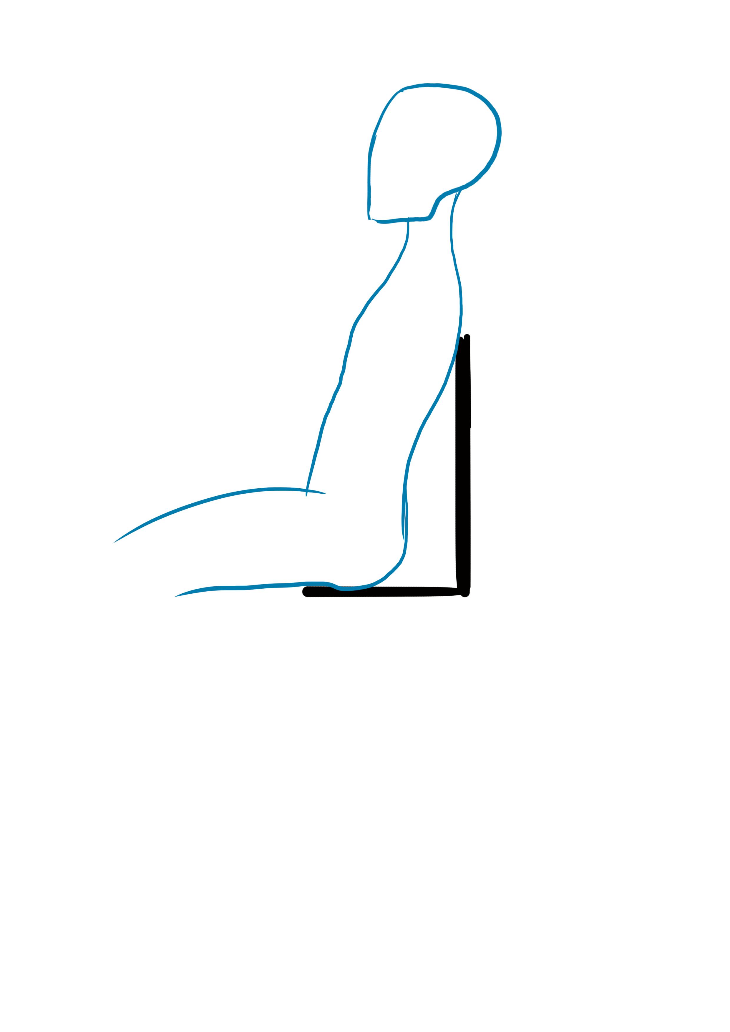 dessiner la posture d’un personnage assis stressé