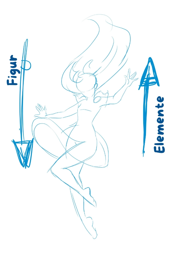 die Elemente einer fallenden Figur zeichnen 2