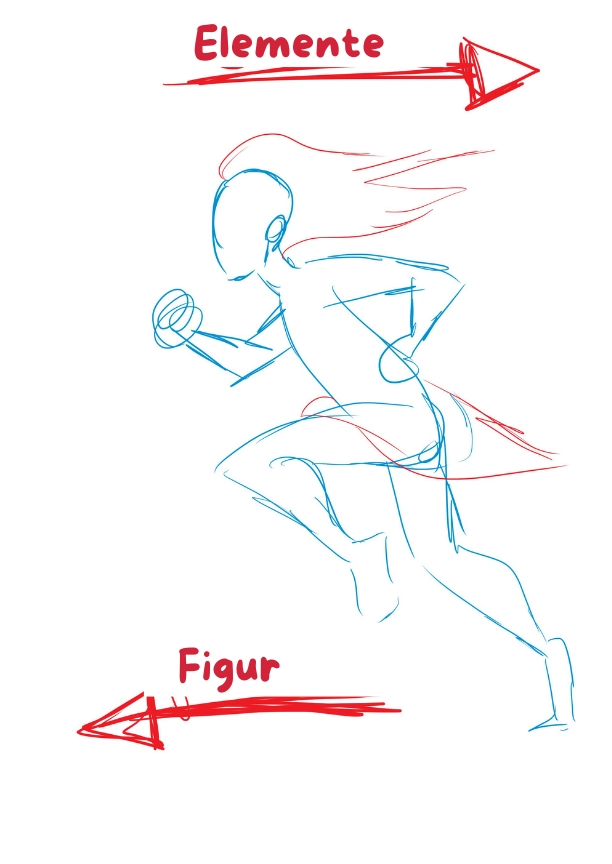 die Elemente einer laufenden Figur zeichnen 2