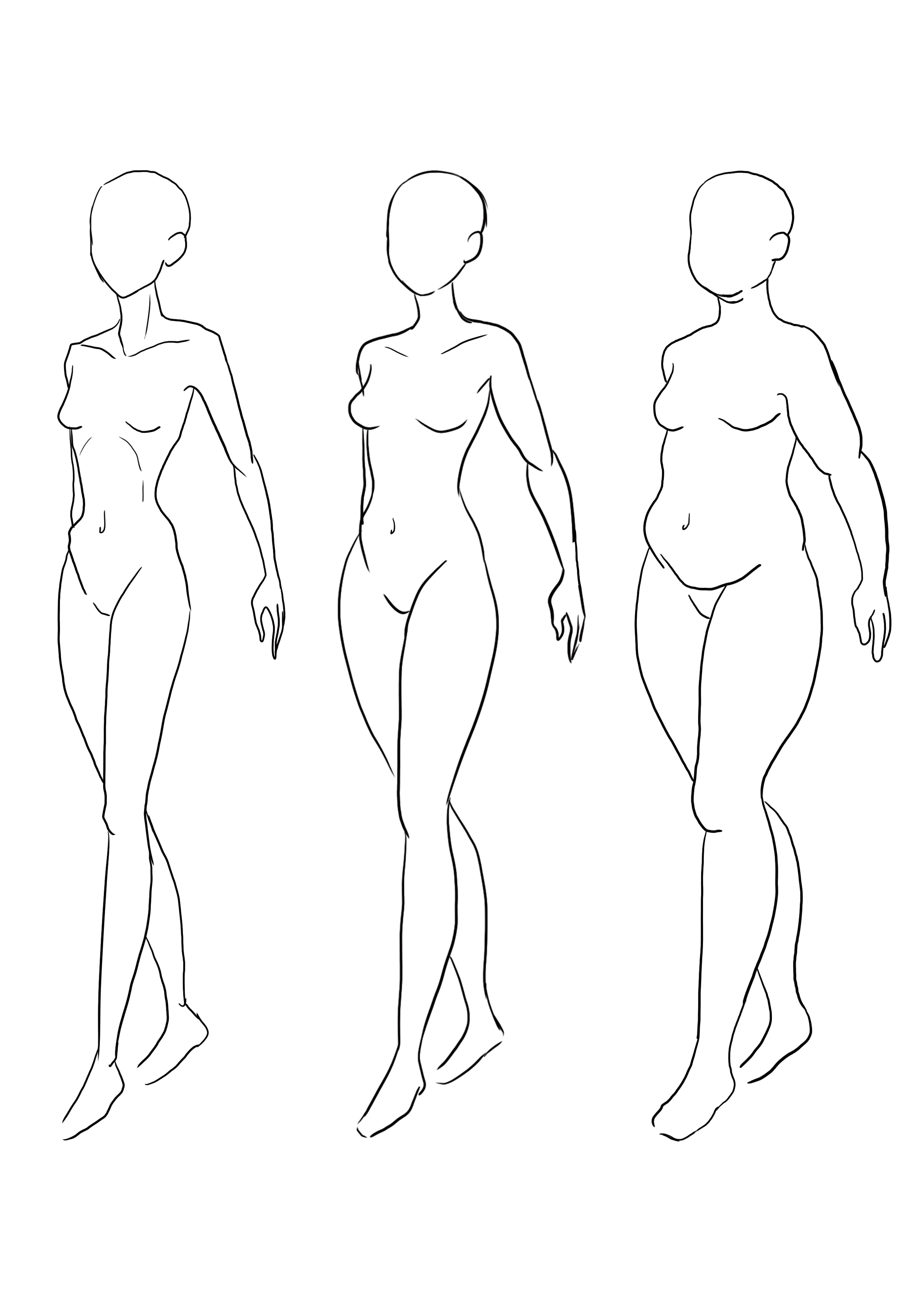 modèles de corps de filles en vue du dessin