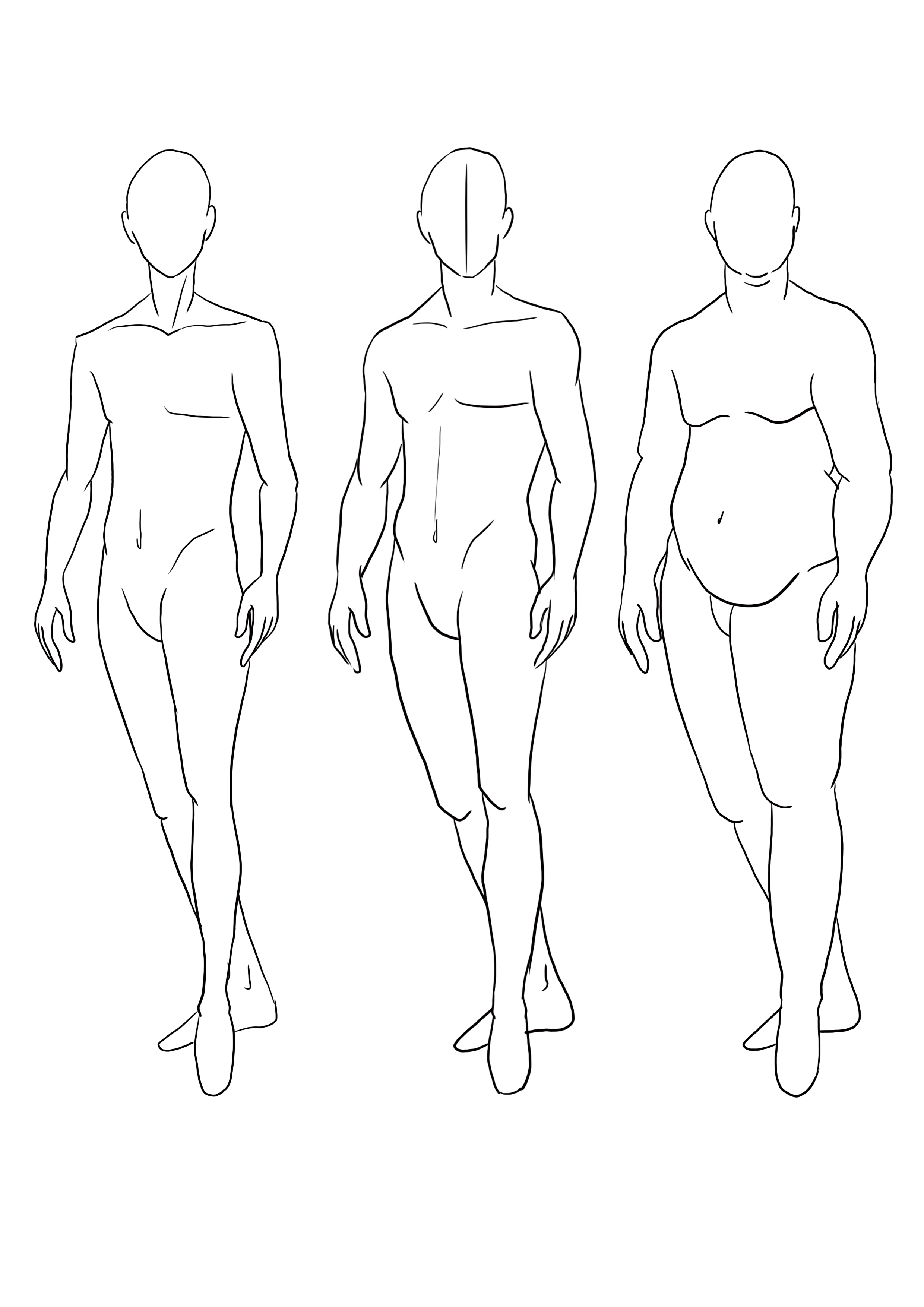 modèles de corps d'hommes en vue du dessin