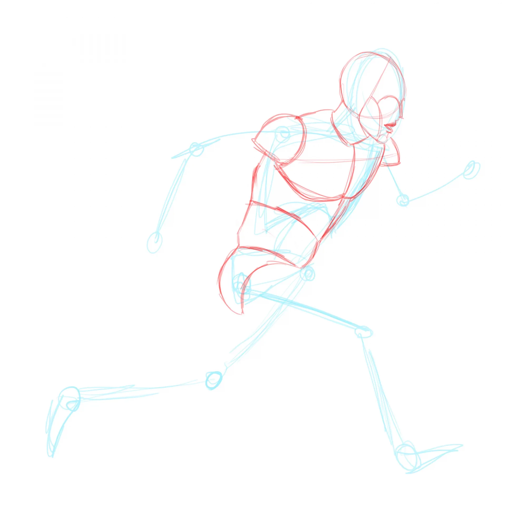 dessiner le buste d’une personne qui court