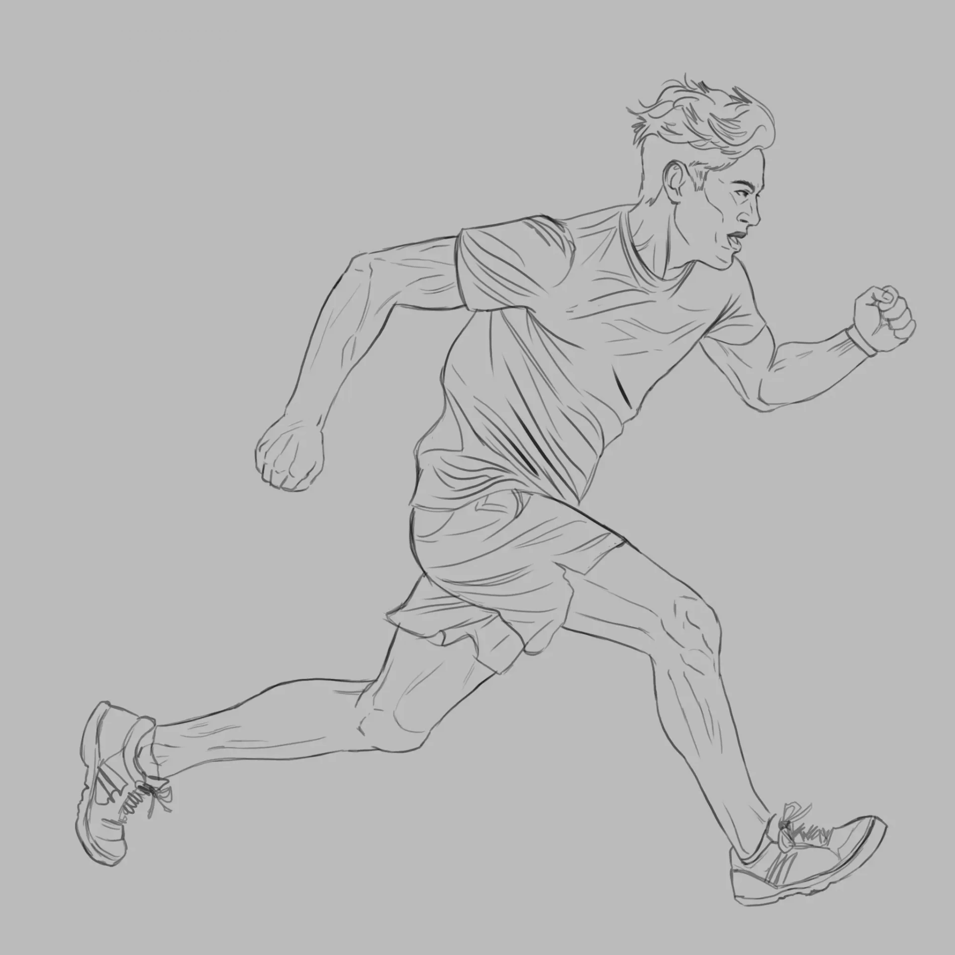 ajouter la couleur au dessin d’une personne qui court