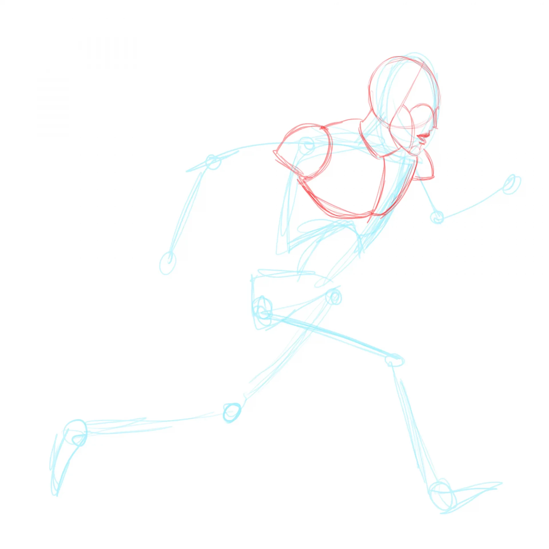 dessiner les épaules d’une personne qui court