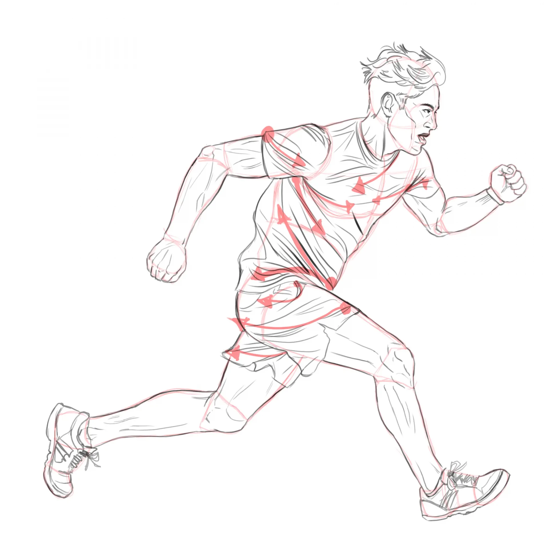 dessiner les jambes d’une personne qui court