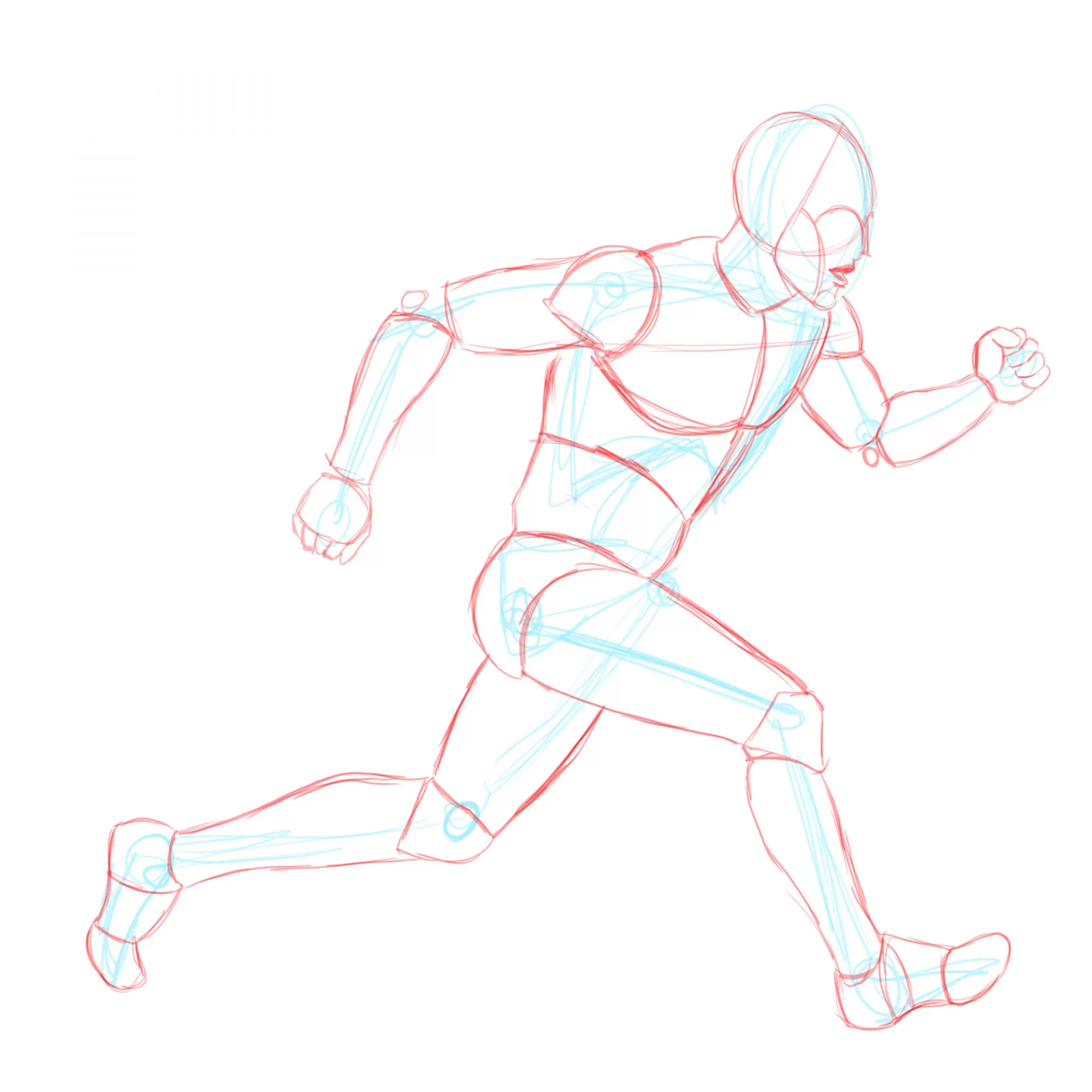 dessiner la structure d’une personne qui court