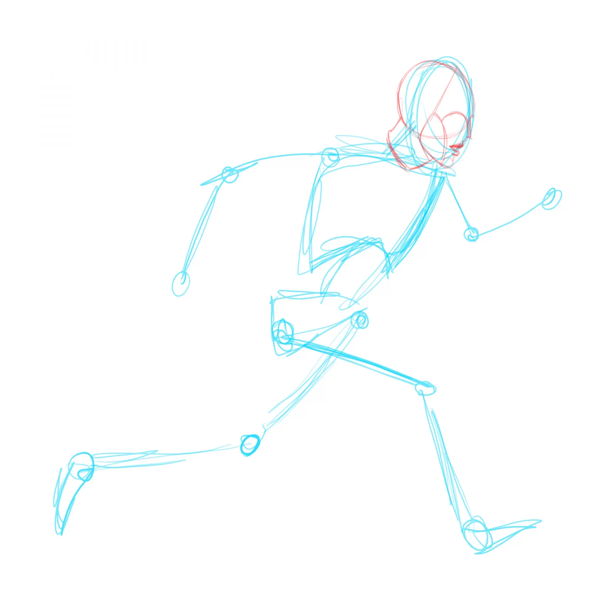 dessiner la tête d’une personne qui court