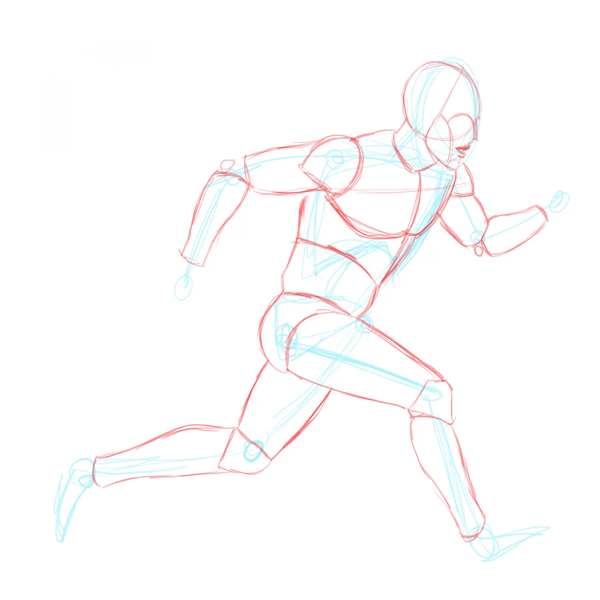 dessiner les volumes d’une personne qui court