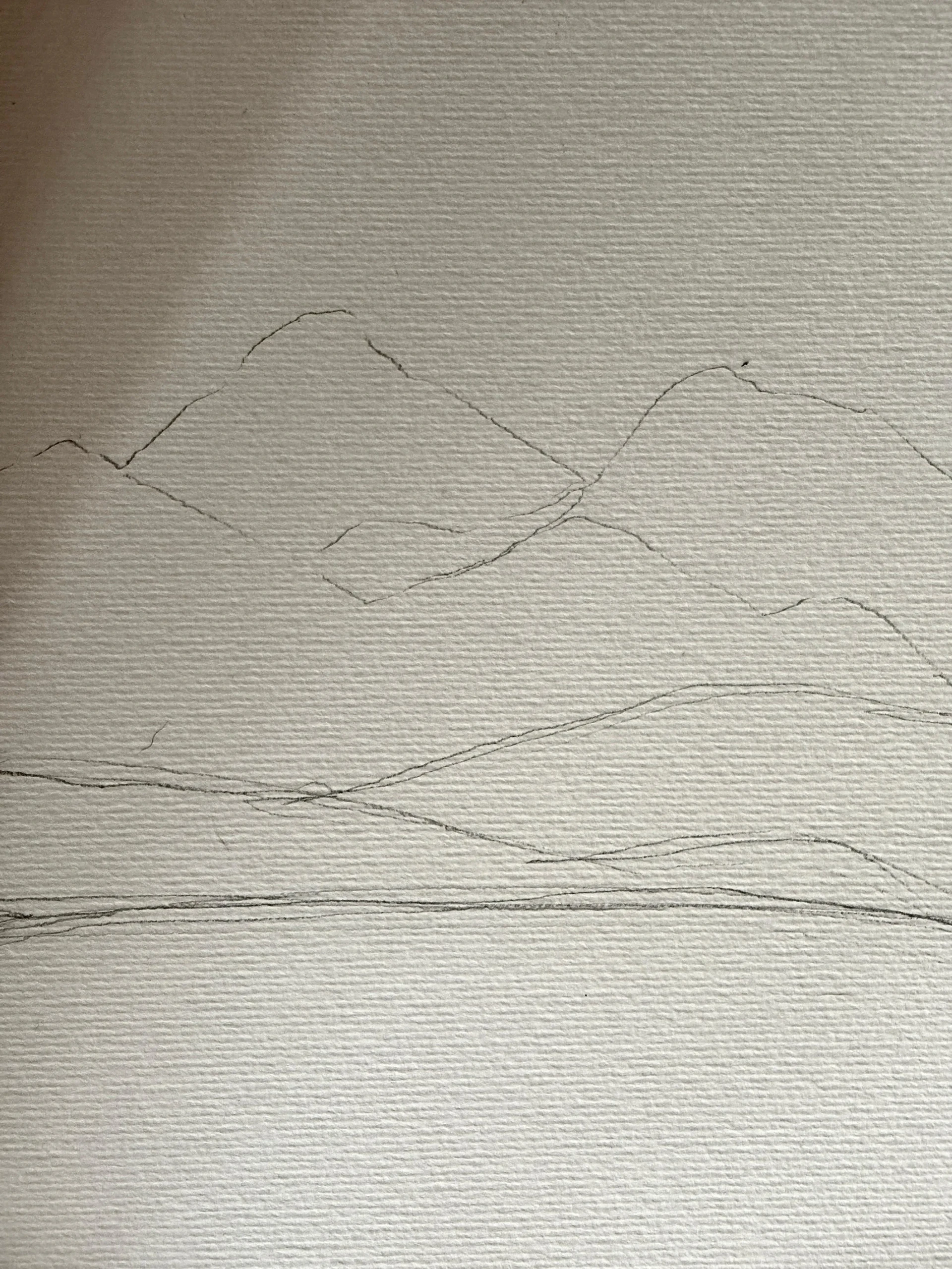 dessiner les montagnes d’un paysage en perspective atmosphérique