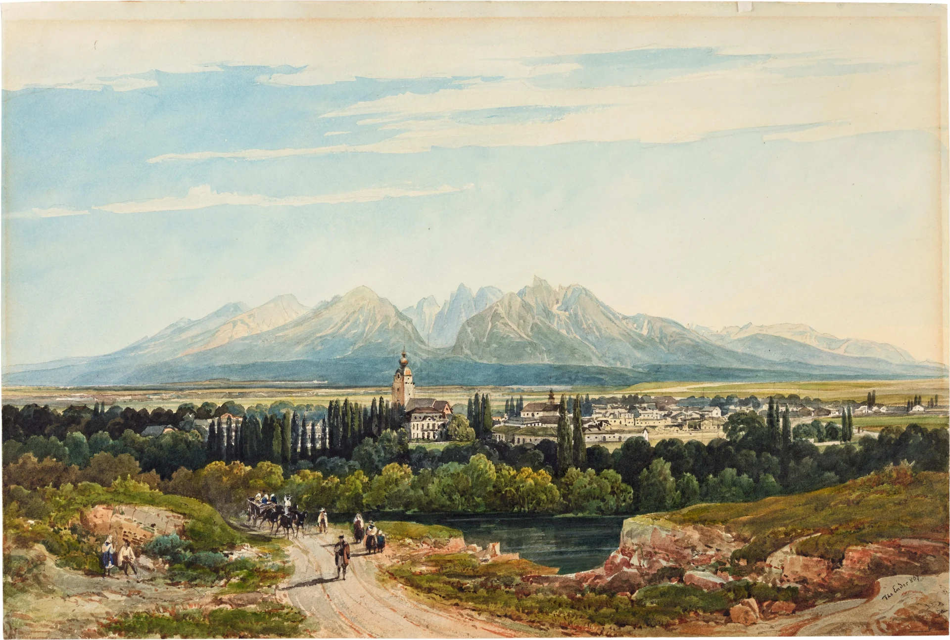 Le château de Lomnitz et les Tatras en Hongrie de Thomas Ender 