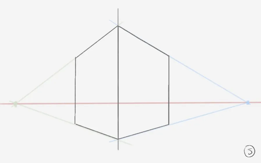 dessiner un cube avec une perspective à deux points de fuite