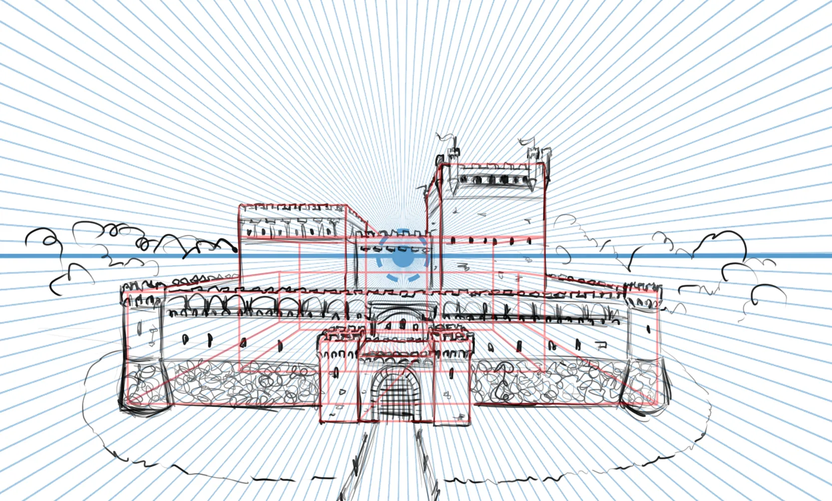 dessiner en perspective frontale