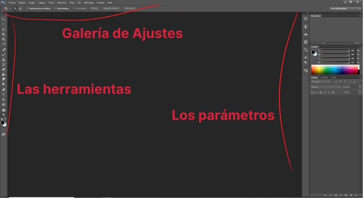 Presentación de la interfaz de Photoshop