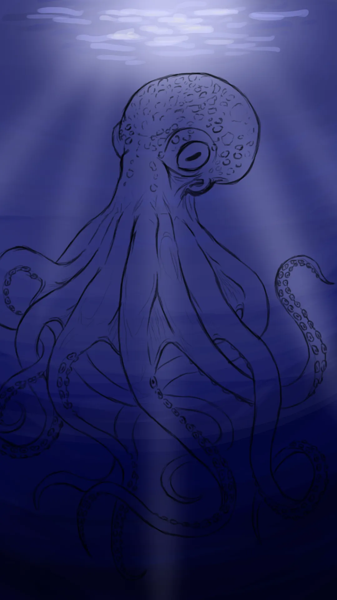 dessiner les reflets d’une pieuvre