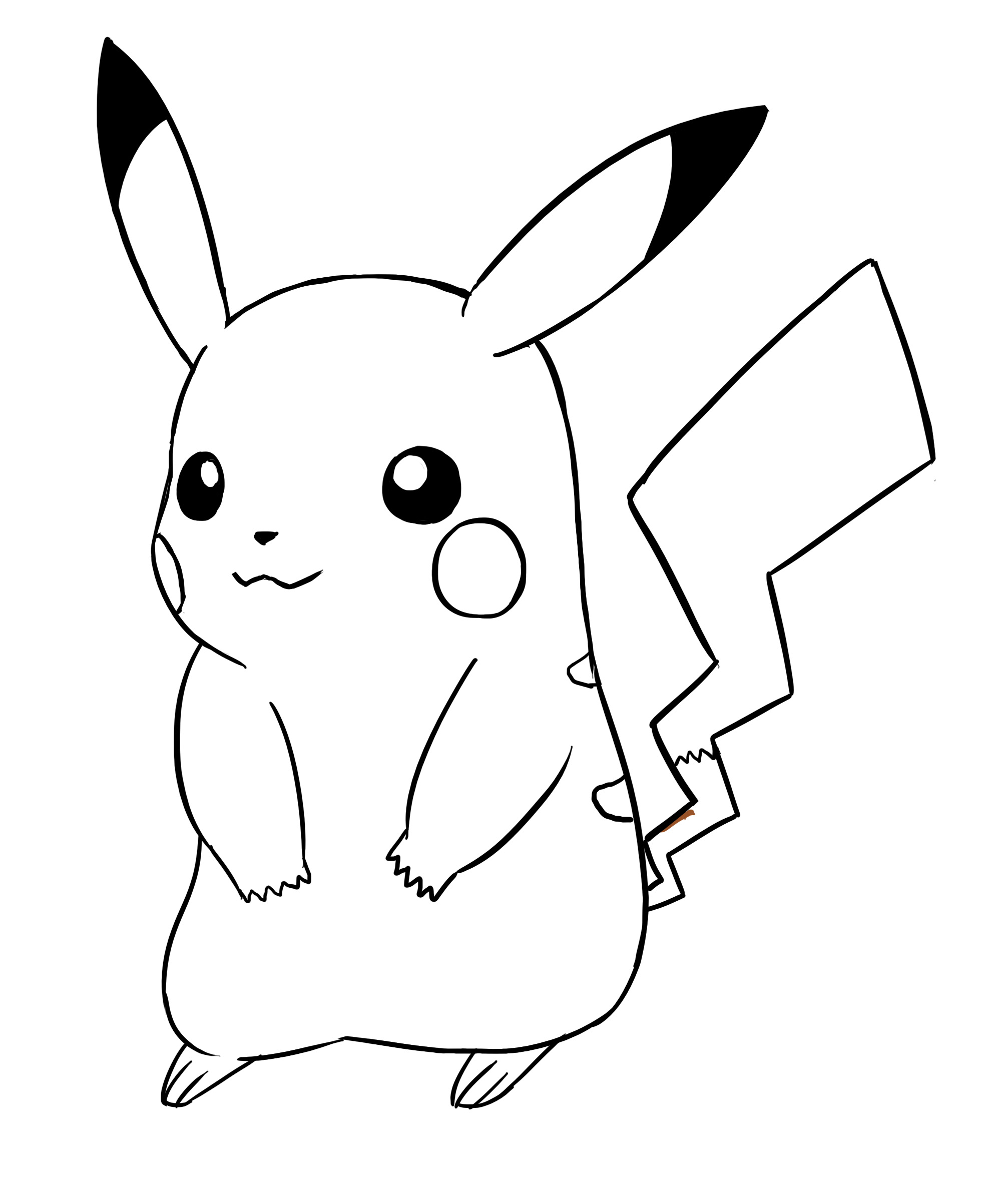 Appliquer la couleur noir aux yeux et oreilles du dessin de Pikachu