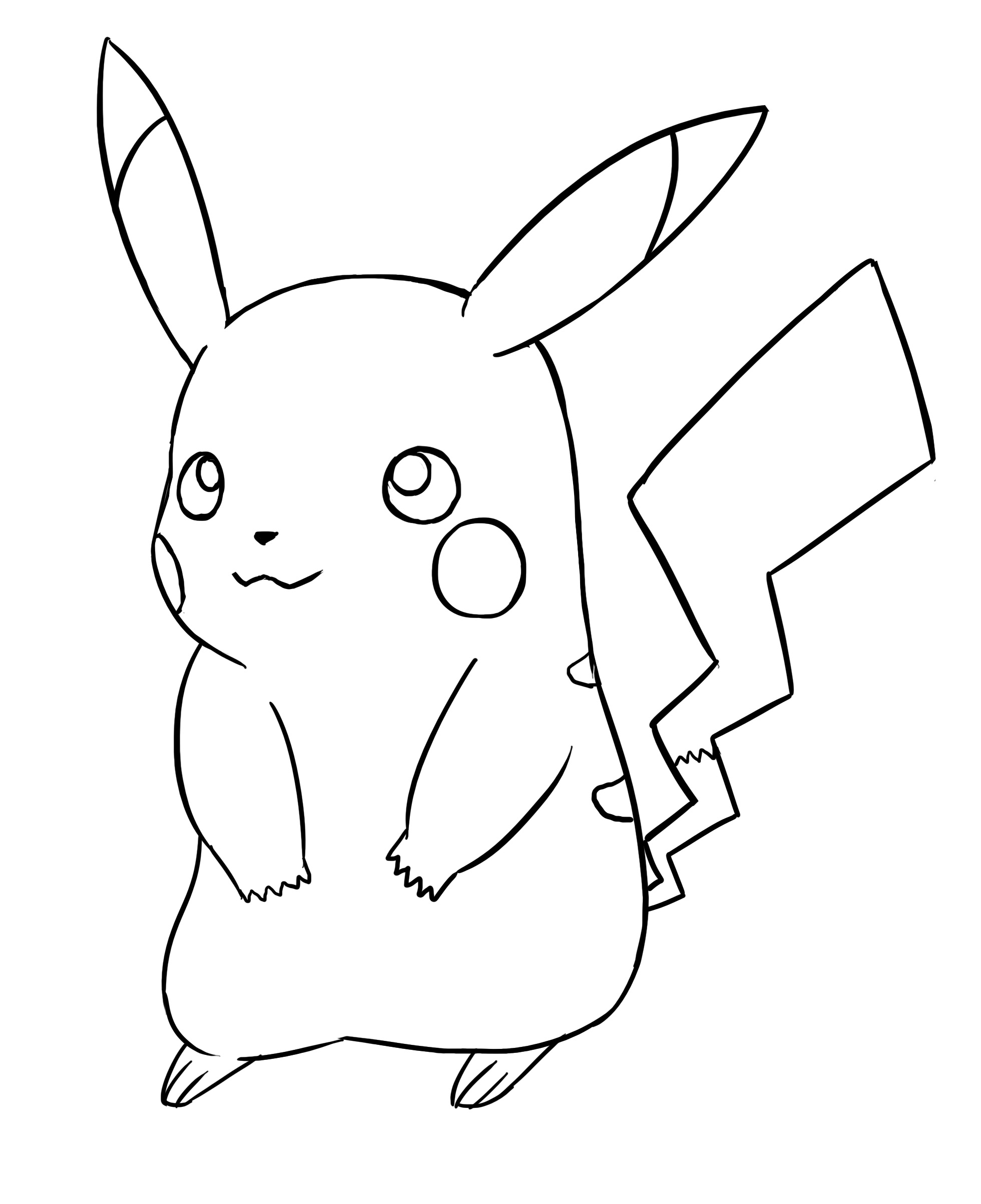 Repasser les traits du dessin de Pikachu