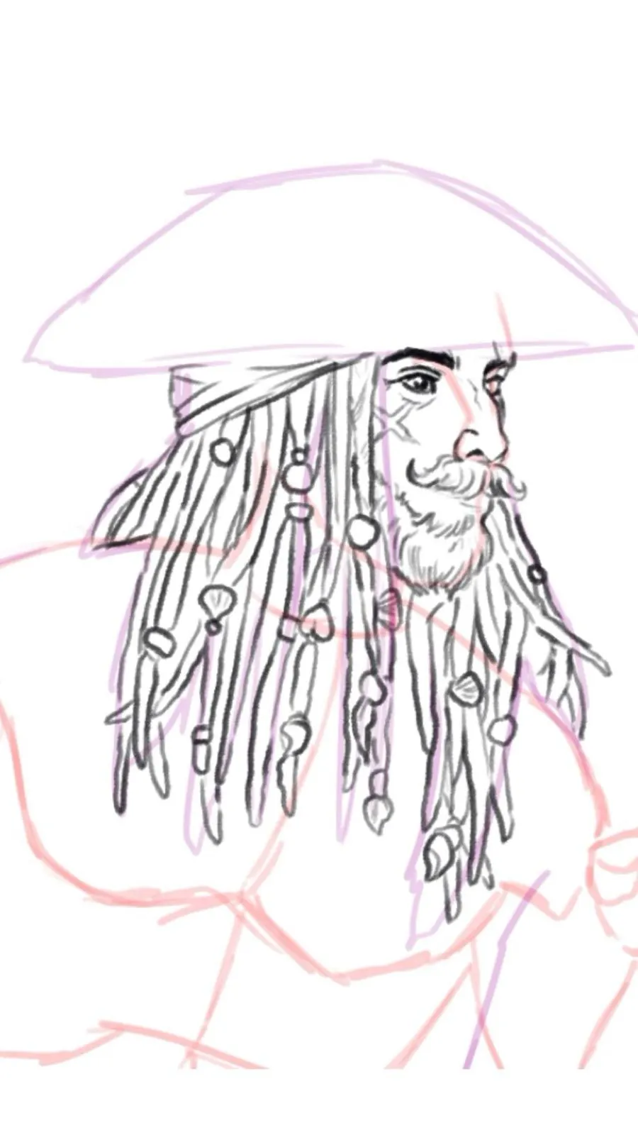 dessiner les cheveux d’un pirate