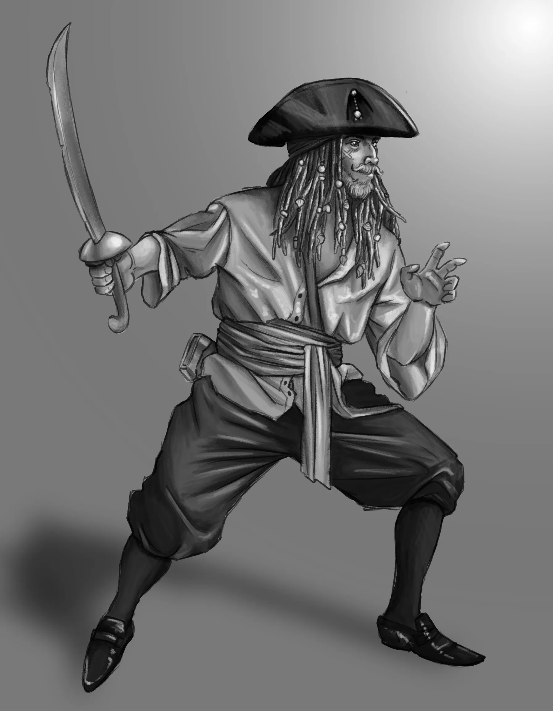 dessiner l’épée d’un pirate