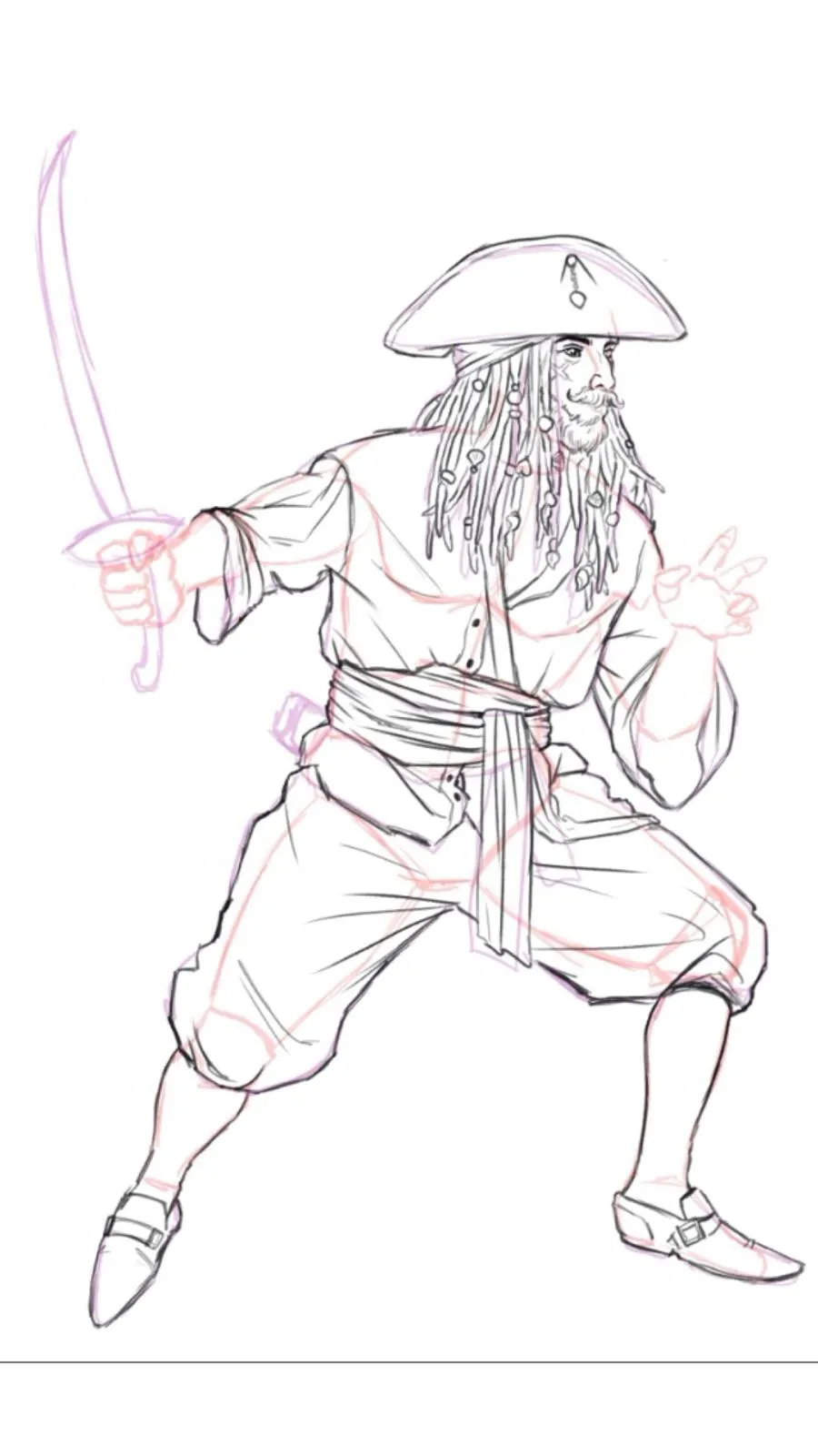 dessiner le pantalon d’un pirate