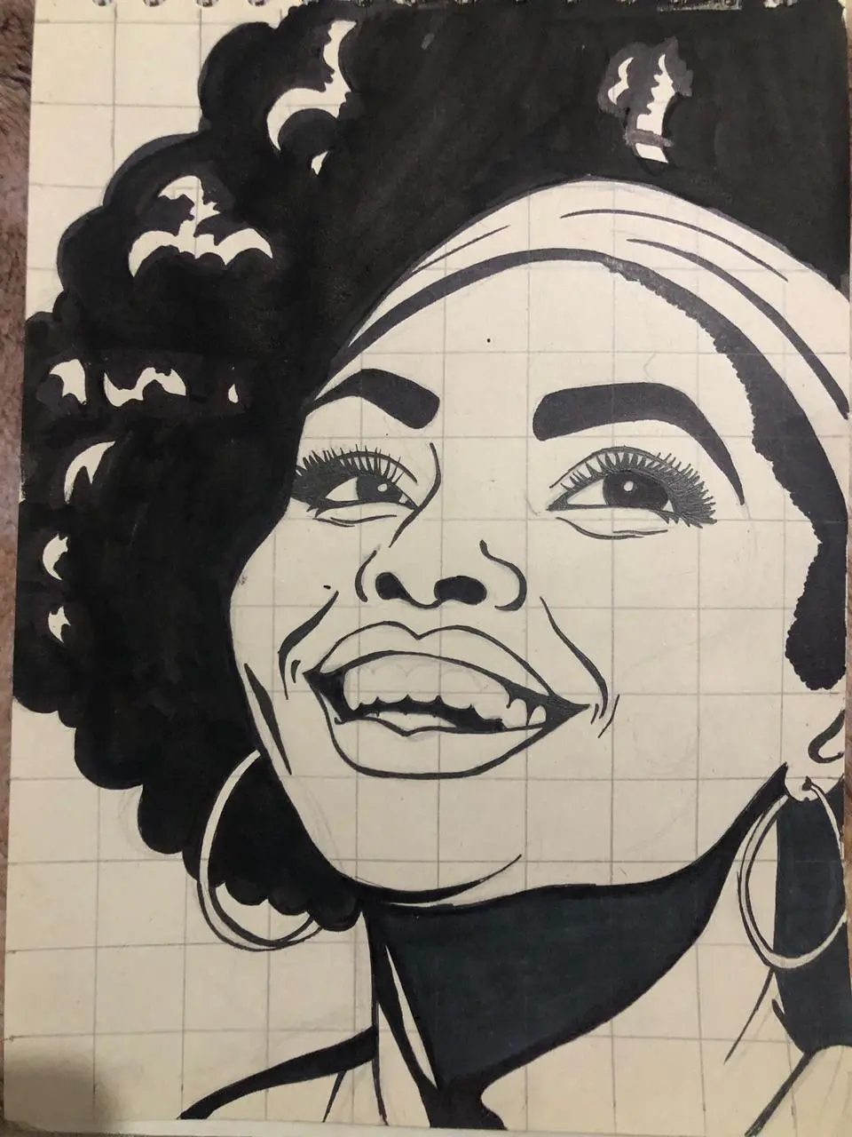 dessiner les cheveux d’un portrait pop art