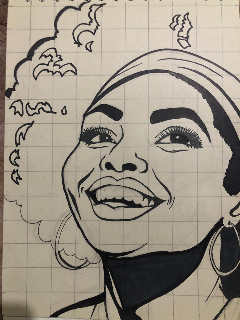 encrer un dessin de portrait pop art