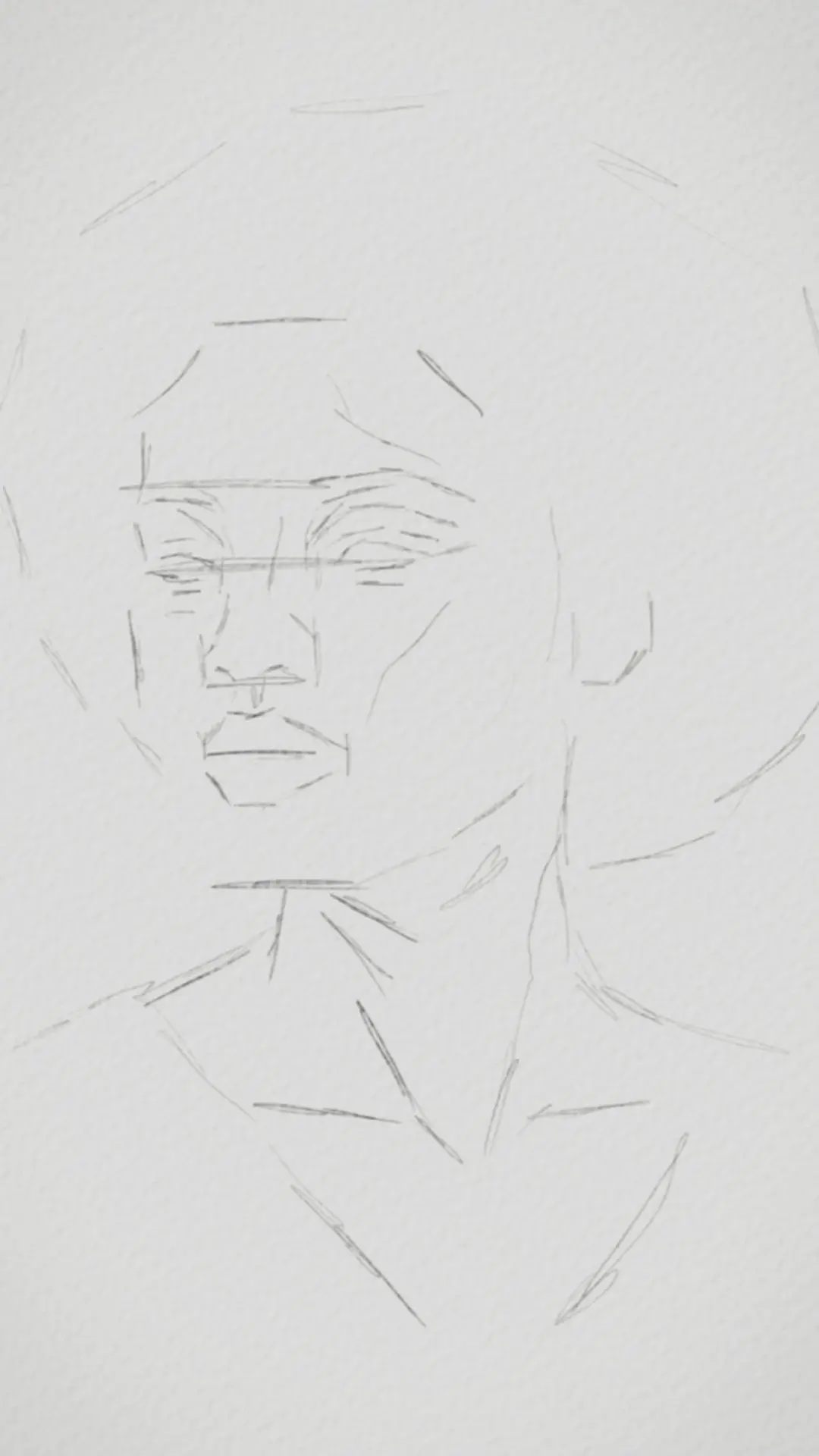 dibujar el boceto de un retrato en acuarela