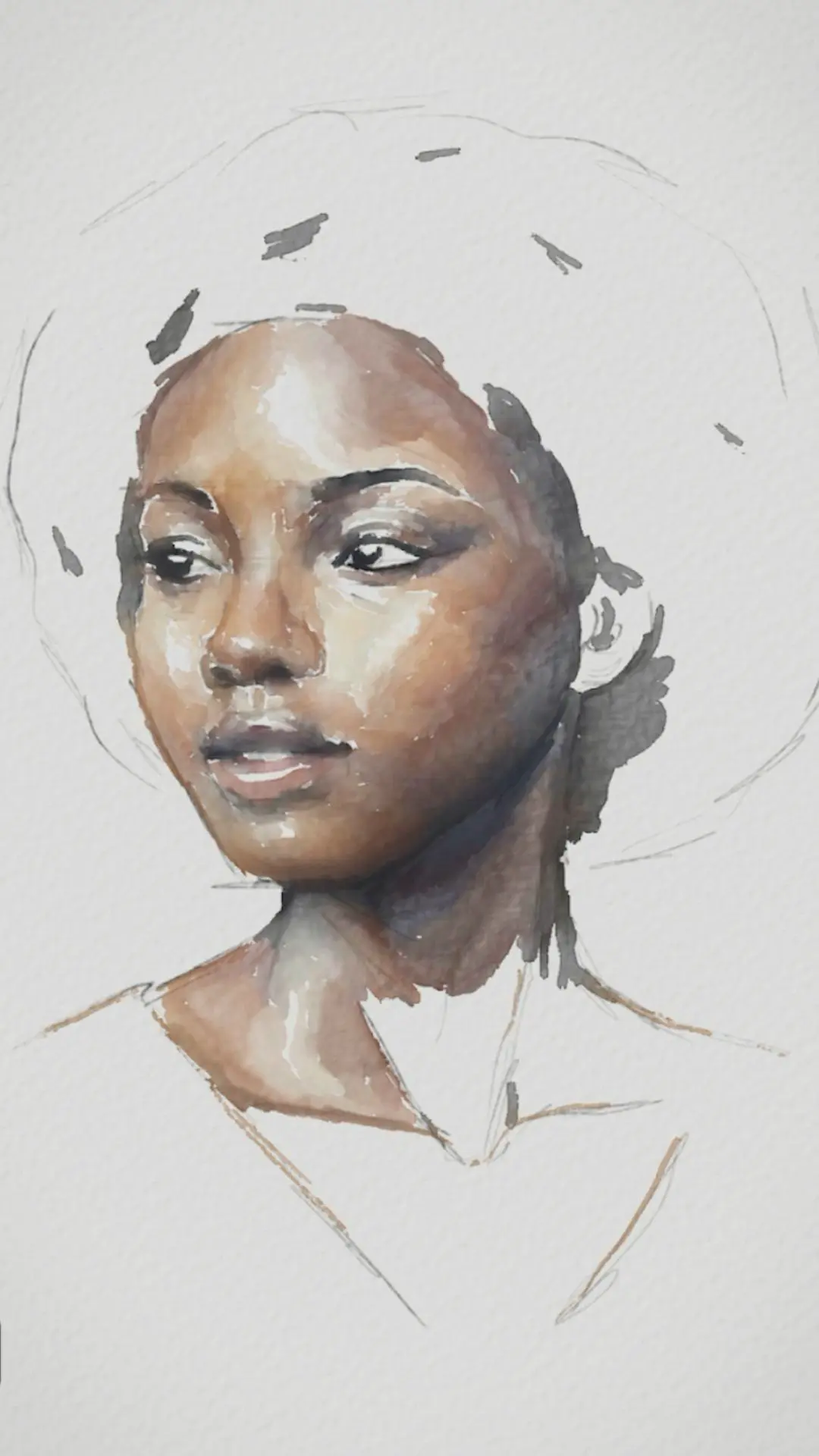 agregar contraste a un retrato en acuarela