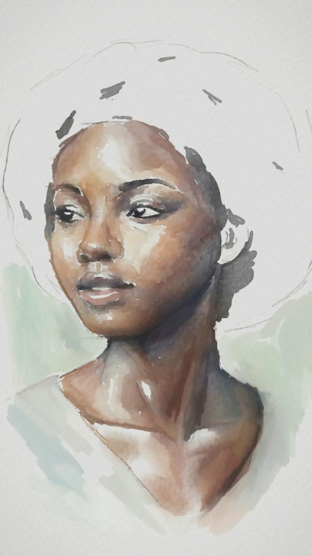 aplicar un lavado a un retrato en acuarela