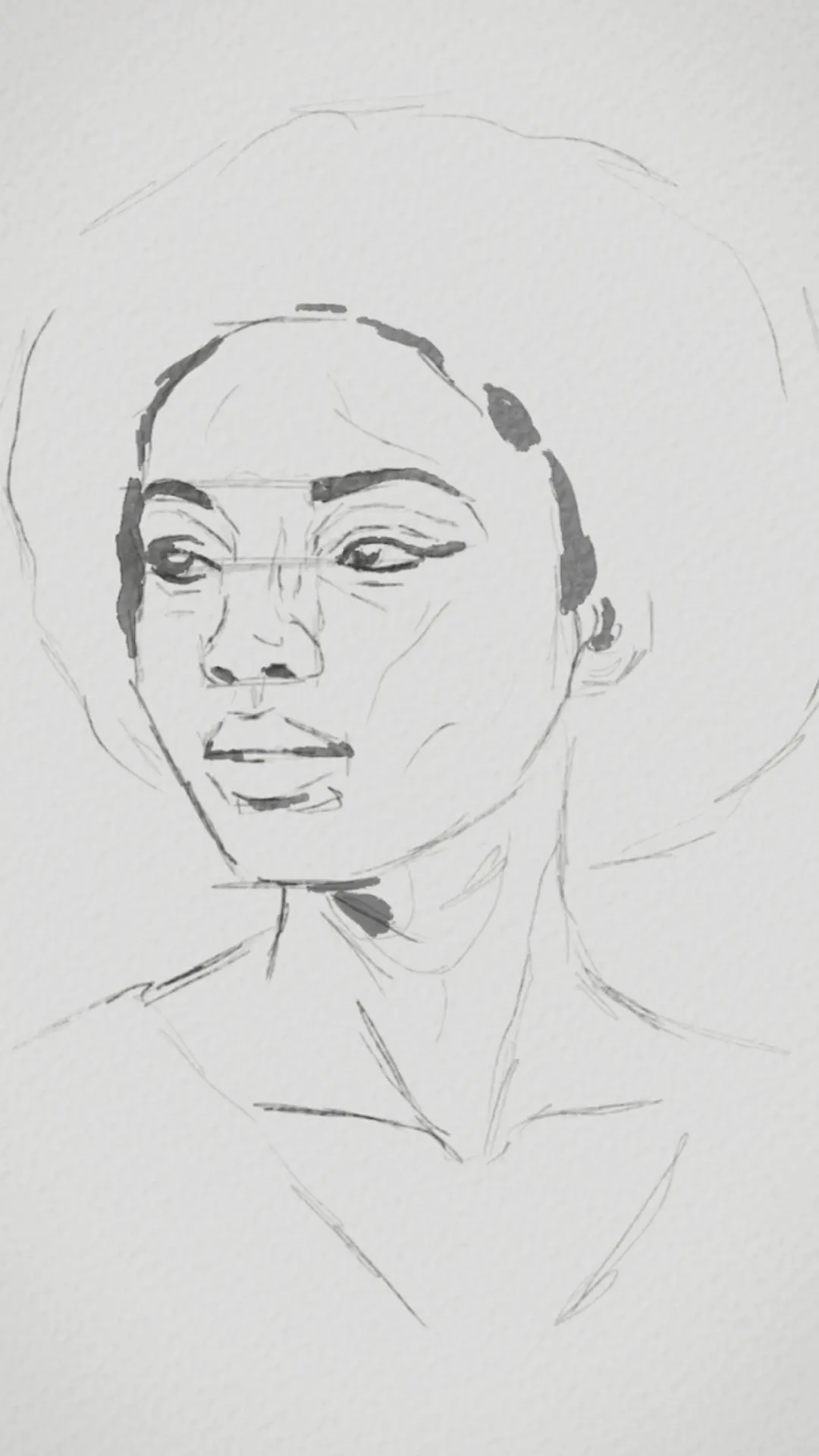 pintar las sombras de un retrato en acuarela