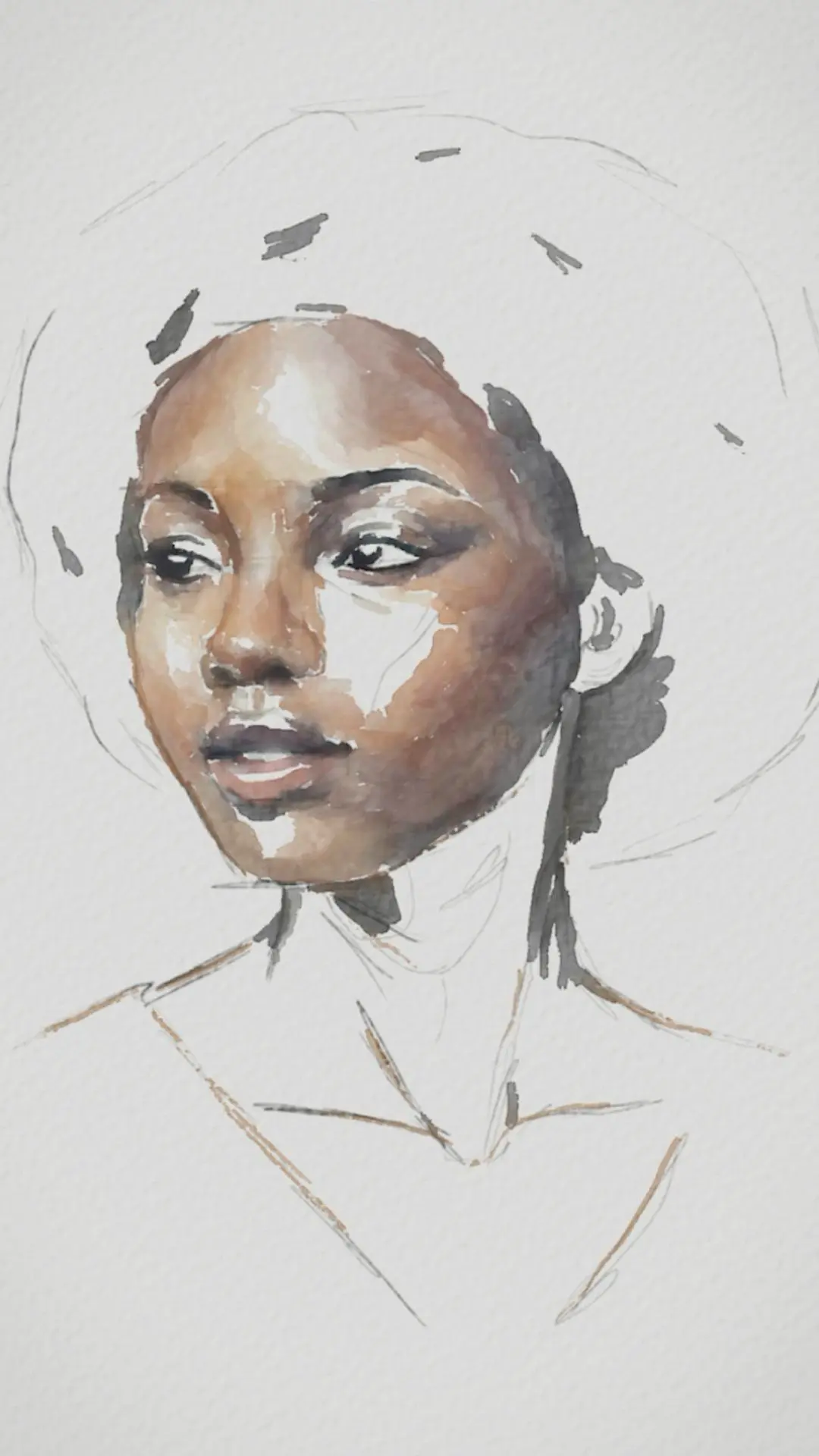 pintar los párpados de un retrato con acuarela