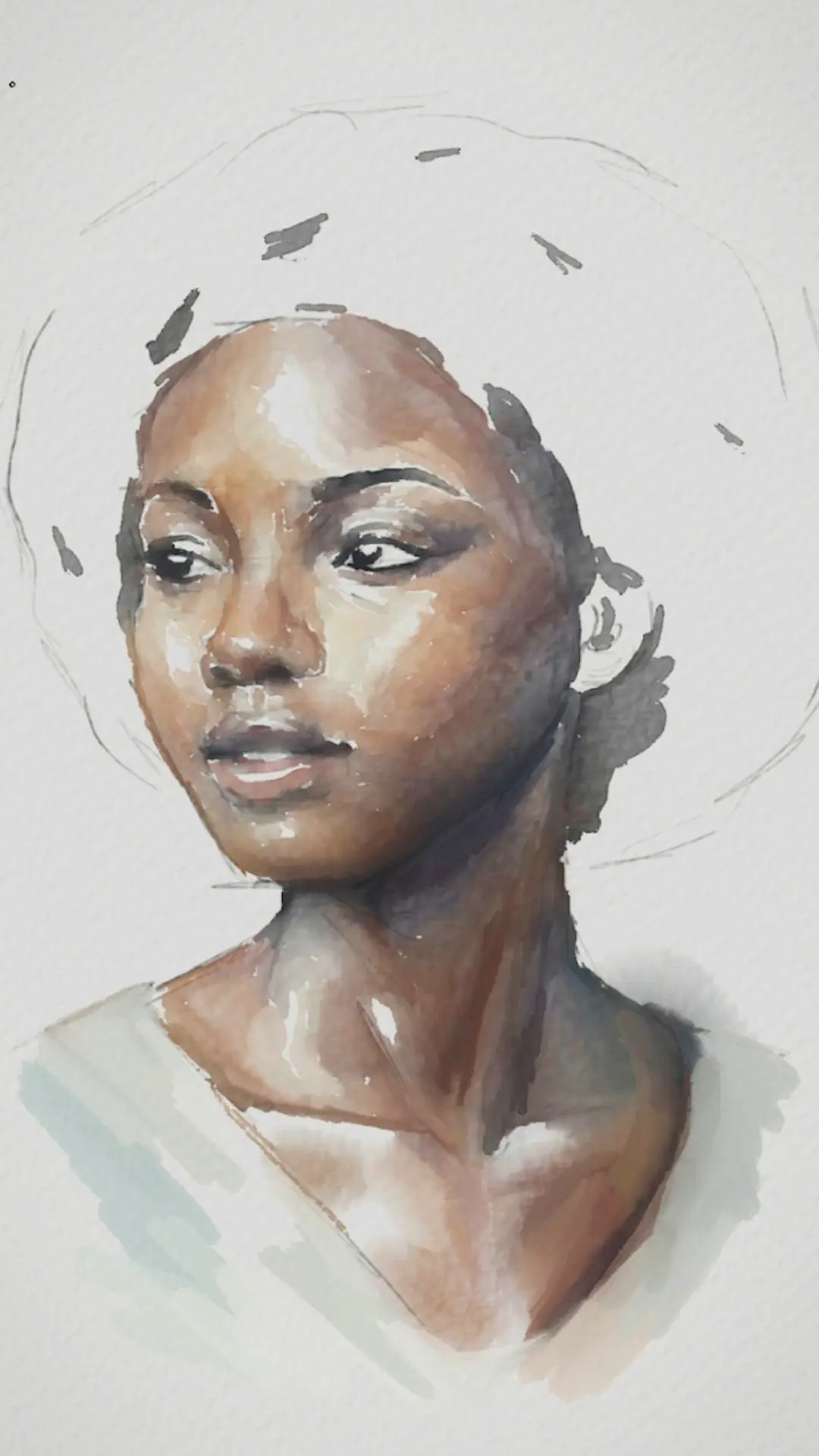 pintar la ropa de un retrato con acuarela