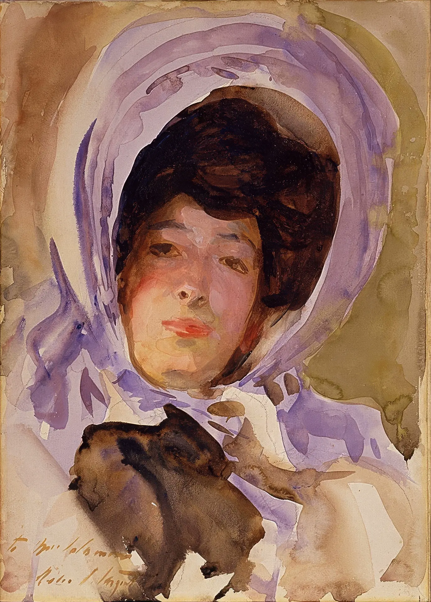 retrato en acuarela de Betty Wertheimer Salaman por John Singer Sargent